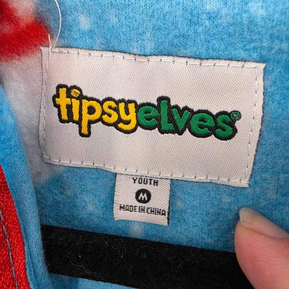 TIPSY ELVES Kids Snowman‎ One Piece Jumpsuit Fleece Pajamas M NWOT